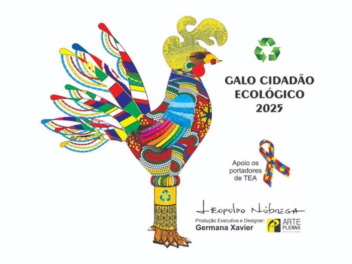 Galo Gigante de 2025 faz referências ao meio ambiente, inclusão social e patrimônio cultural