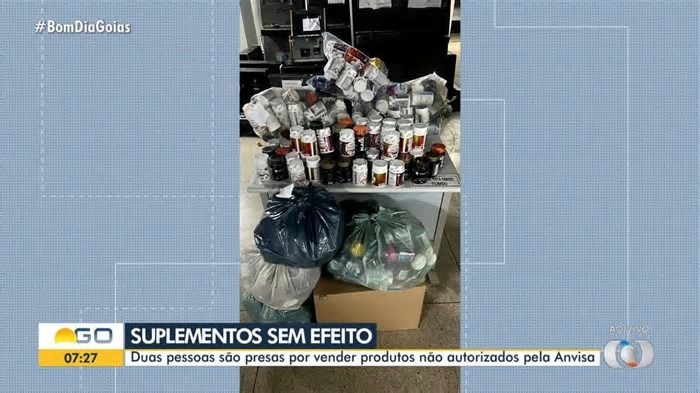 Empresária e farmacêutico são presos suspeitos de vender suplementos proibidos pela Anvisa, em Goiânia