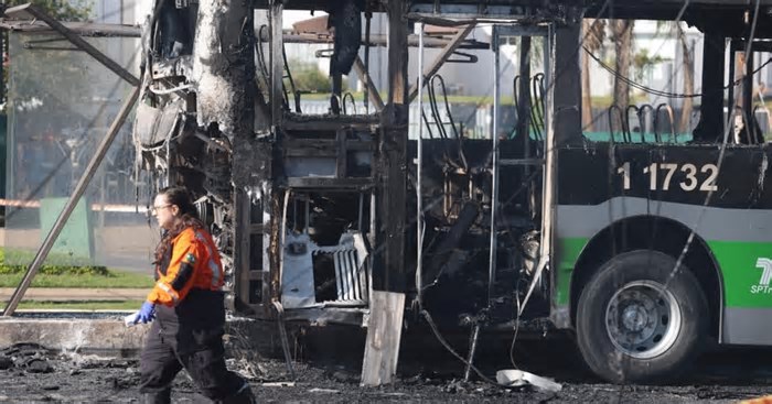 Avião que caiu em São Paulo derrubou poste antes de bater em ônibus e explodir