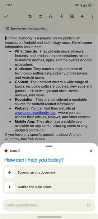 Google Docs para Android pode ganhar novos recursos e inteligência artificial