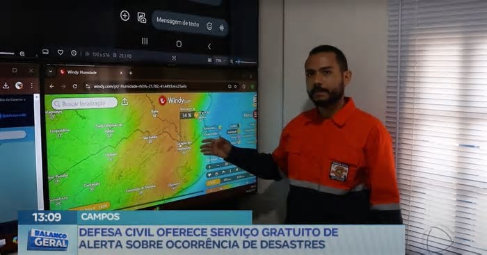 Defesa Civil de Campos (RJ) oferece serviço gratuito de alerta sobre ocorrência de desastres