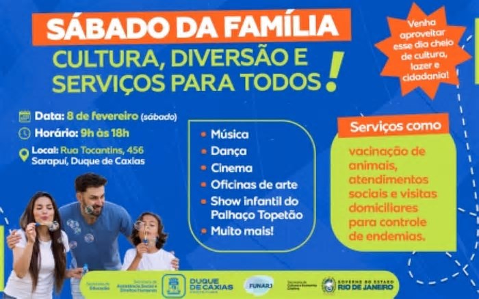 Duque de Caxias vai sediar primeira edição do sábado da família
