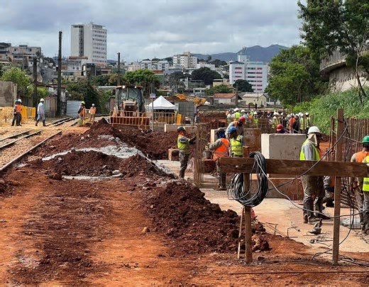 Obras no metrô de BH: expansão com nova estação em Contagem é estudada