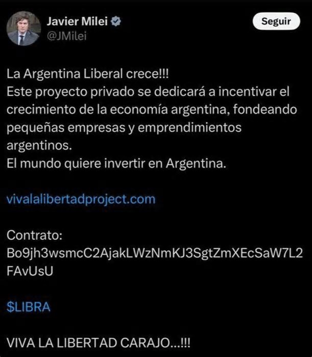 Justiça argentina vai investigar envolvimento de Milei em escândalo de criptomoedas