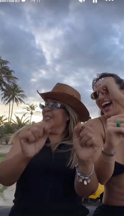 Rafa Kalimann faz passeio de bug com Nattanzinho e a sogra em viagem ao Ceará