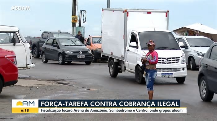 Operação fiscaliza atuação de 'flanelinhas' no entorno da Arena da Amazônia neste domingo (9)