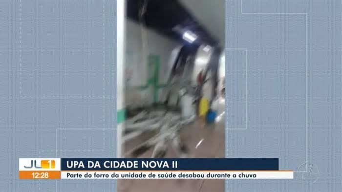 Parte de forro de unidade de saúde desaba em Ananindeua