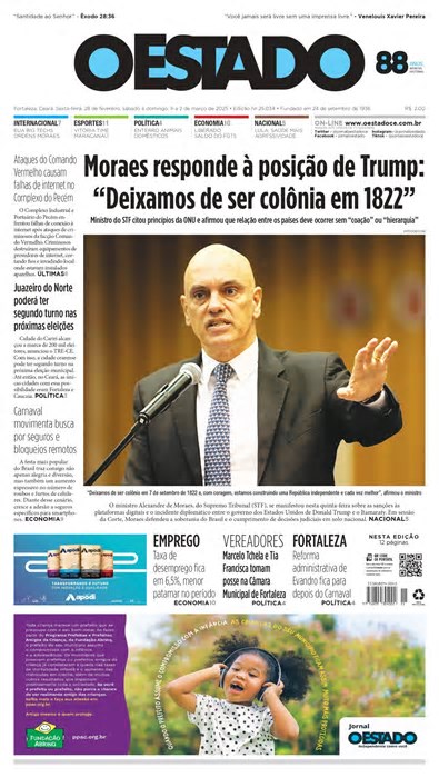Fortaleza, Ceará, Sexta-feira, 28 de fevereiro, sábado e domingo, 1o e 2 de março de 2025 – Edição 25.034