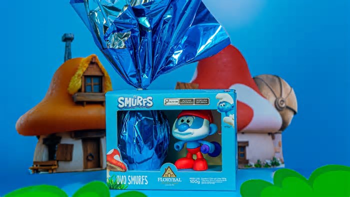 Marca de chocolates de Gramado lança produtos com os personagens de Os Smurfs