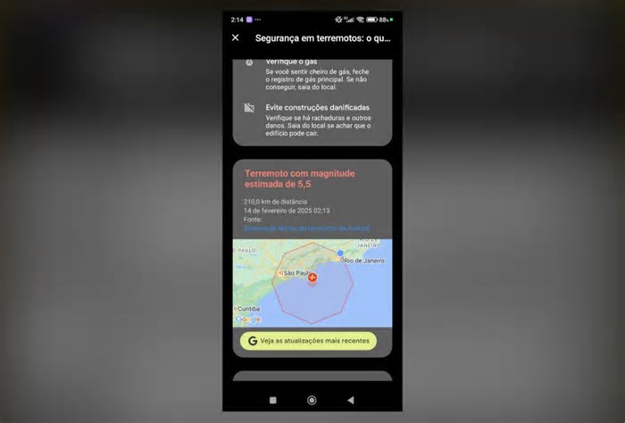 Google pede desculpas por falso alerta de terremoto no Brasil