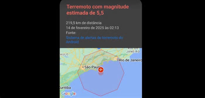 Google desativa sistema de alerta de terremotos no Brasil após notificação falsa em Minas Gerais, São Paulo e Rio de Janeiro