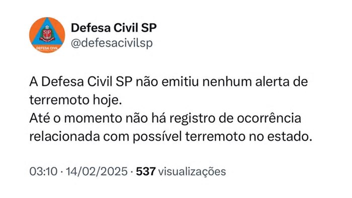 Anatel abre investigação sobre envio de alertas falsos de terremoto no Brasil