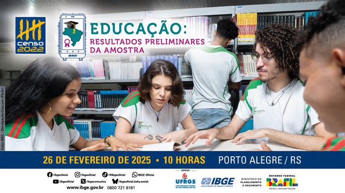 Assista ao vivo na quarta (26) a divulgação do Censo Demográfico 2022