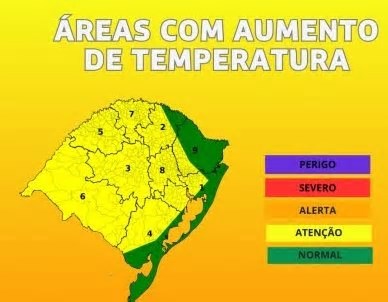 Defesa Civil alerta para temperaturas elevadas e baixa umidade relativa do ar entre 8 e 12 de fevereiro