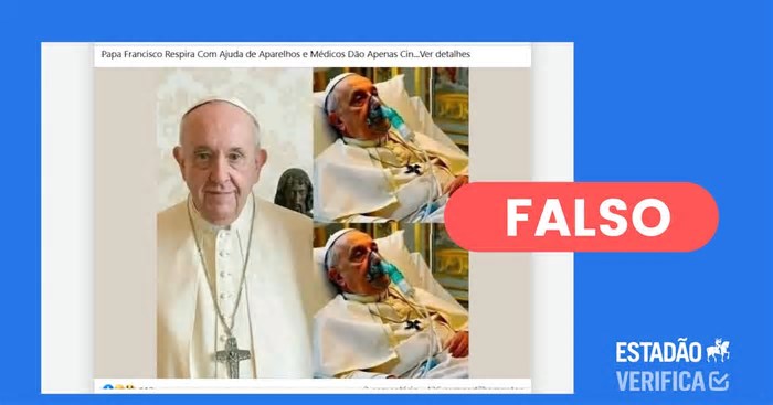 Imagem de papa Francisco com respirador foi gerada com inteligência artificial
