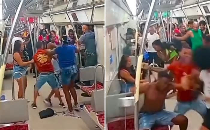 Passageiros trocam socos e chutes em briga generalizada no metrô de Salvador