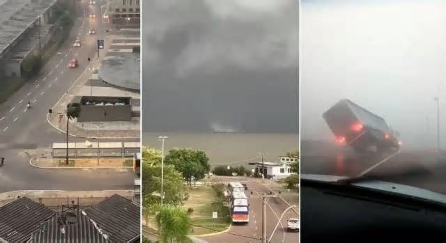Temporal com ventos de 110 km/h atinge Porto Alegre