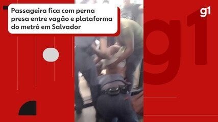 VÍDEO: passageira fica com perna presa entre vagão e plataforma do metrô em Salvador