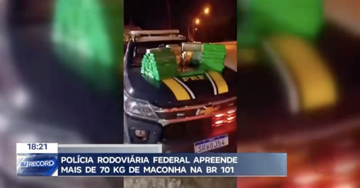 PRF apreende mais de 70 Kg de maconha na Br-101 em Casimiro de Abreu (RJ)