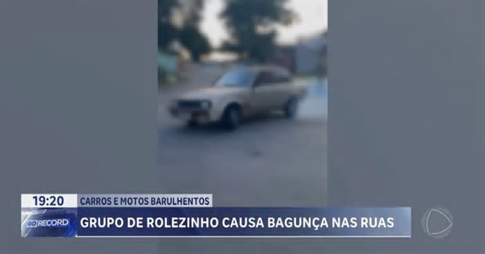 Rolêzinho de motos e carros modificados causa caos em Goiânia