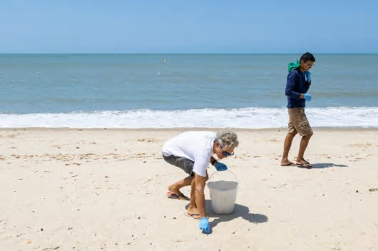 8 em cada 10 resíduos plásticos encontrados na costa do Ceará vêm da África, revela pesquisa da UFC