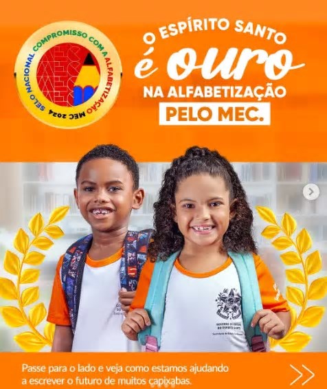 Espírito Santo conquista Selo Ouro na educação e lança campanha para comemorar reconhecimento do MEC