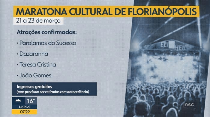 Paralamas do Sucesso, João Gomes e mais: veja como retirar ingressos gratuitos da Maratona Cultural de Florianópolis