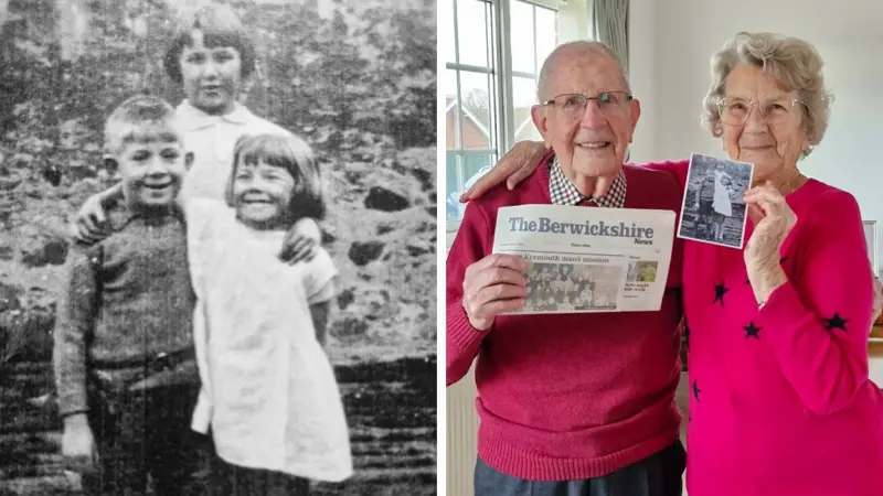 A foto de escola que ajudou a reunir namoradinhos de infância 85 anos depois