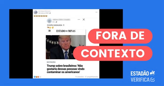 Fala de Trump sobre brasileiros contaminarem americanos é da pandemia de covid-19