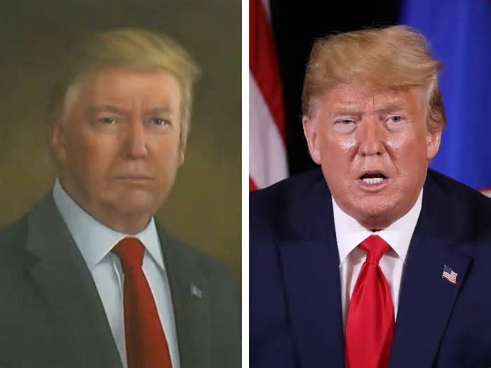 Retrato de Trump 'bochechudo' será retirado de galeria após presidente se irritar: 'Propositalmente distorcido'