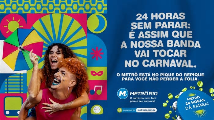 MetrôRio lança campanha 'Dá Samba' com operação 24 horas e novas opções de pagamento
