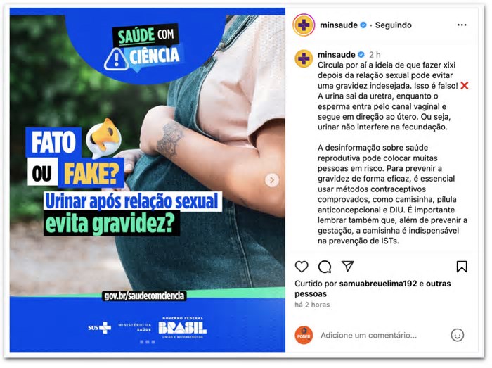 Saúde posta sobre anticoncepcionais e associa a caso de Neymar