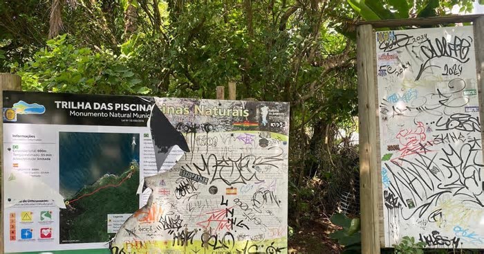 O abandono e o vandalismo e uma das trilhas mais procuradas de Florianópolis