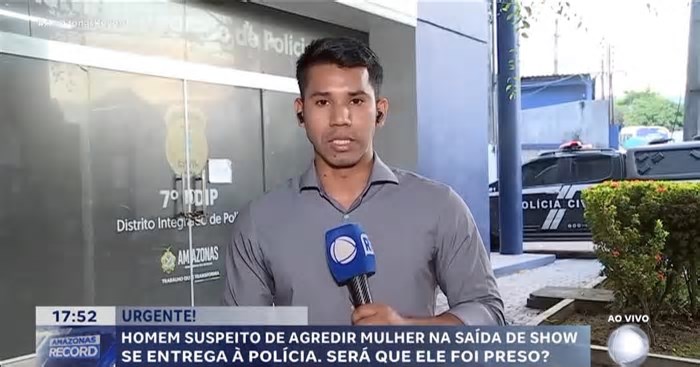 Homem envolvido em agressão contra mulher na saída de show se entrega à polícia em Manaus (AM)