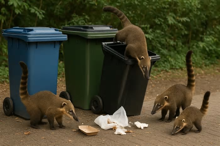 Como afastar quatis do lixo sem causar nenhum risco ao animal