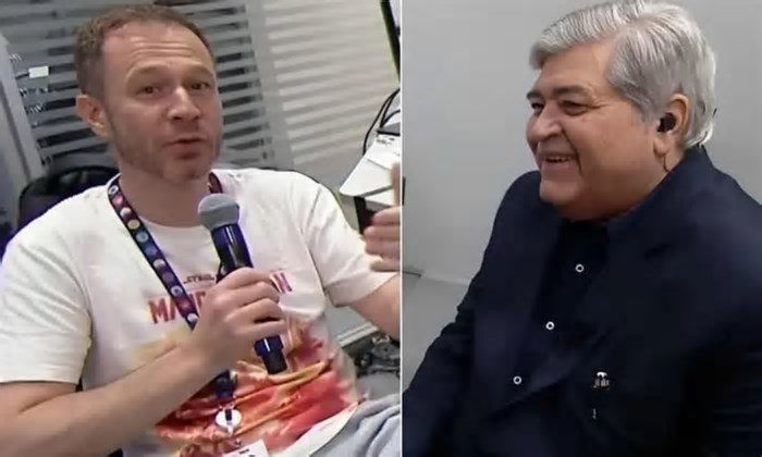Datena quebra protocolo do SBT e coloca Tiago Leifert em saia justa
