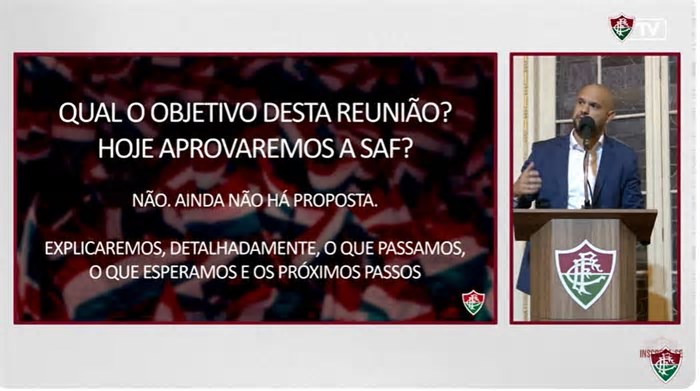 Vice do Fluminense esclarece situação atual do projeto de SAF: “Não há proposta”