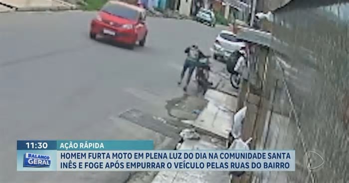 Ladrão furta motocicleta em plena luz do dia em Santa Inês (AM)