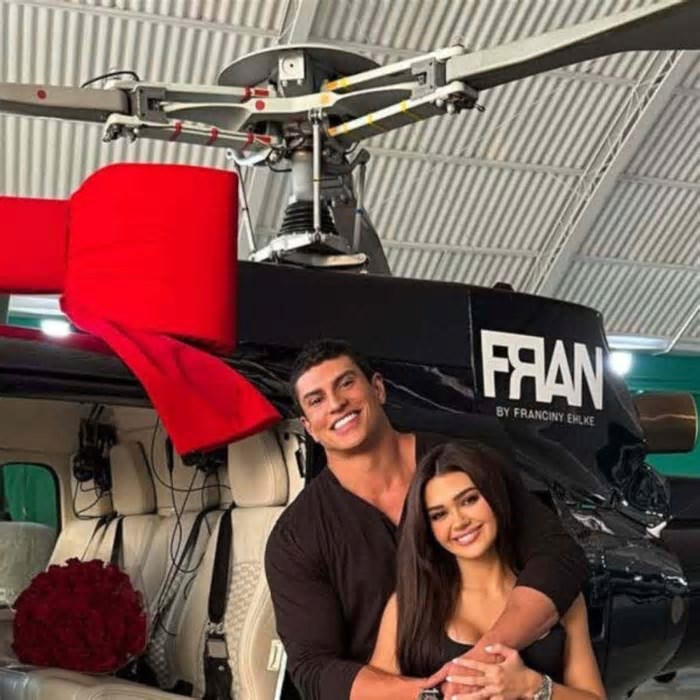 Saiba quem é o noivo bilionário de Franciny Ehlke, que a presenteou com um helicóptero