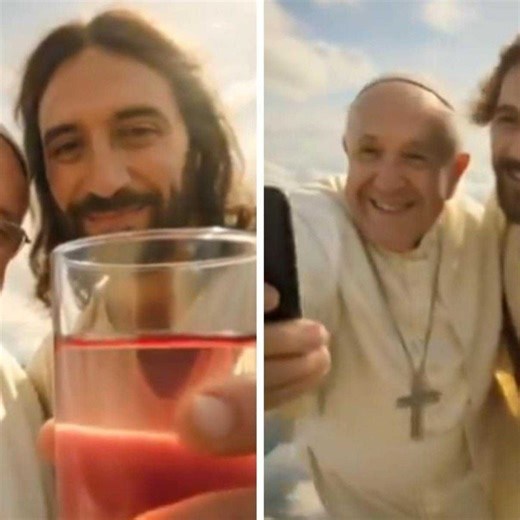 IA coloca papa Francisco e Jesus em encontro no céu