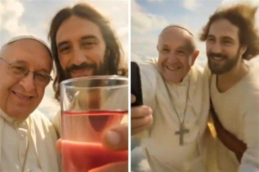 Inteligência artificial simula encontro divino de papa Francisco com Jesus