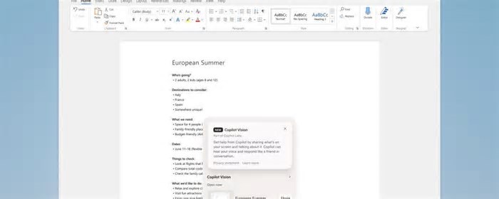 Microsoft Copilot Vision: cosa può fare l'AI con le nostre app Windows