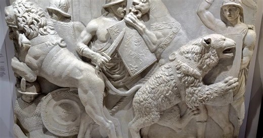 Fóssil humano de 1800 anos conta a história da luta entre um gladiador e um leão