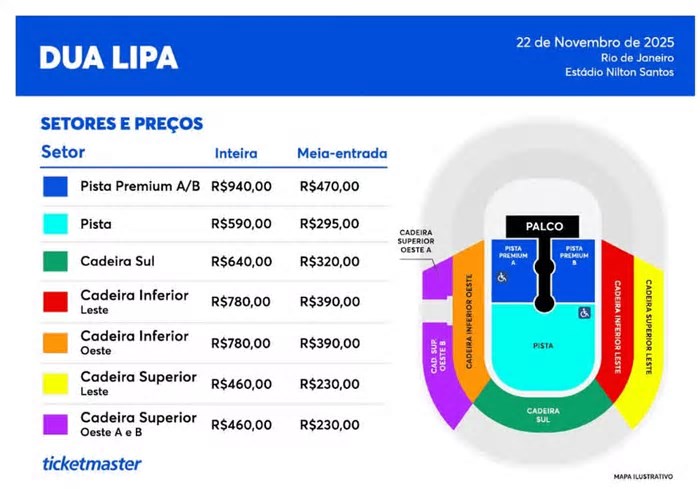 Dua Lipa anuncia show no Rio de Janeiro em novembro