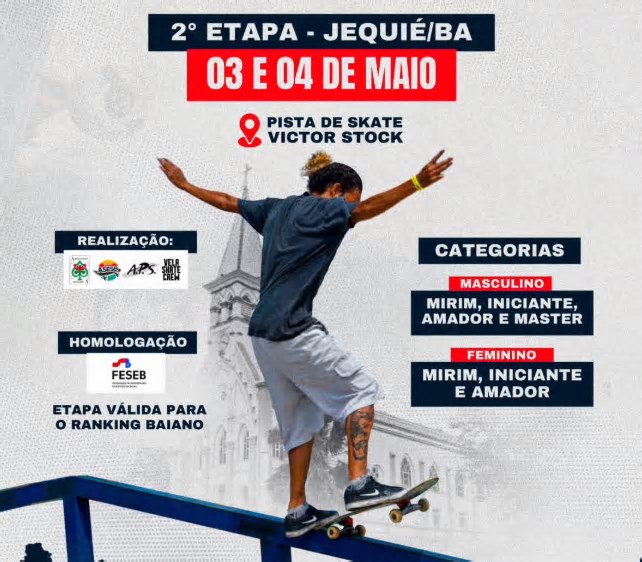 Jequié sediará 2ª Etapa da Liga Baiana de Skate do Interior