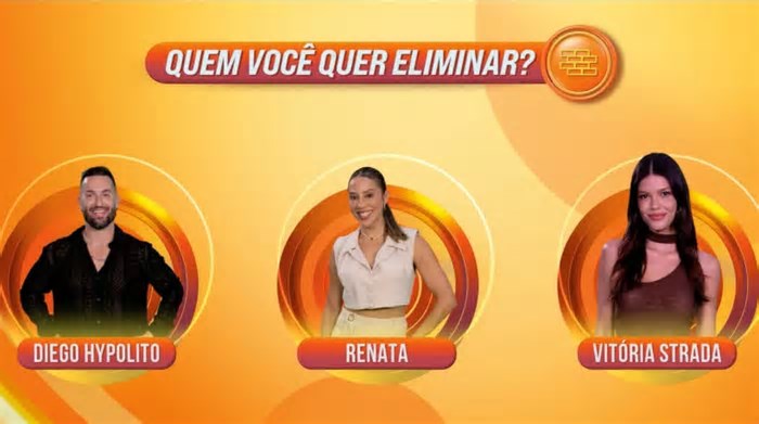 Último paredão do BBB25 é formado por Renata, João Pedro e Vitória Strada