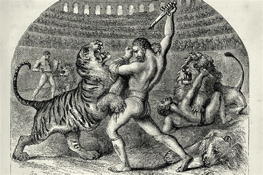 Cientistas descobrem evidências de gladiador morto por leão em combate