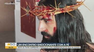 Bom Dia GO. Ator Gean Toni fala sobre a preparação para encenar a Paixão de Cristo