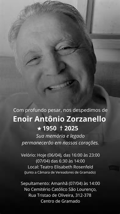 Morre Enoir Antônio Zorzanello, referência do turismo em Gramado