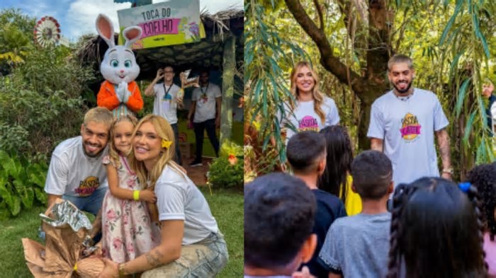 Virginia Fonseca e Zé Felipe doam ovos de Páscoa para 200 crianças de projeto social: 'Tudo feito com amor e carinho'